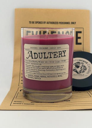 Adultery Scented Candle - Presumed InnoscentLarge | Mayo Jar | 10.5 oz