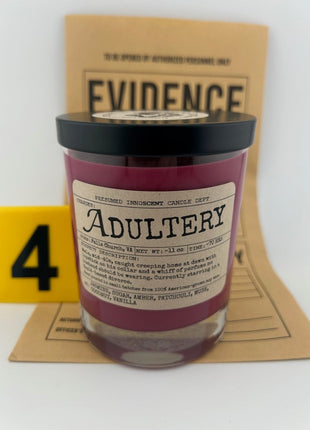 Adultery Scented Candle - Presumed InnoscentExtra Large | Double Old Fashioned Glass | 11 oz