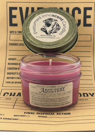 Adultery Scented Candle - Presumed InnoscentLarge | Mayo Jar | 10.5 oz