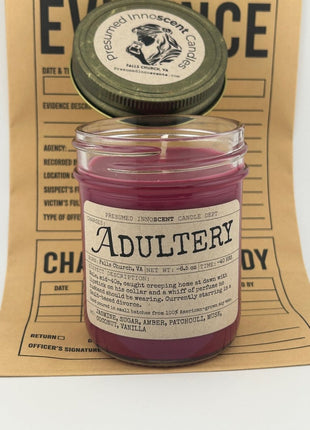 Adultery Scented Candle - Presumed InnoscentLarge | Mayo Jar | 10.5 oz