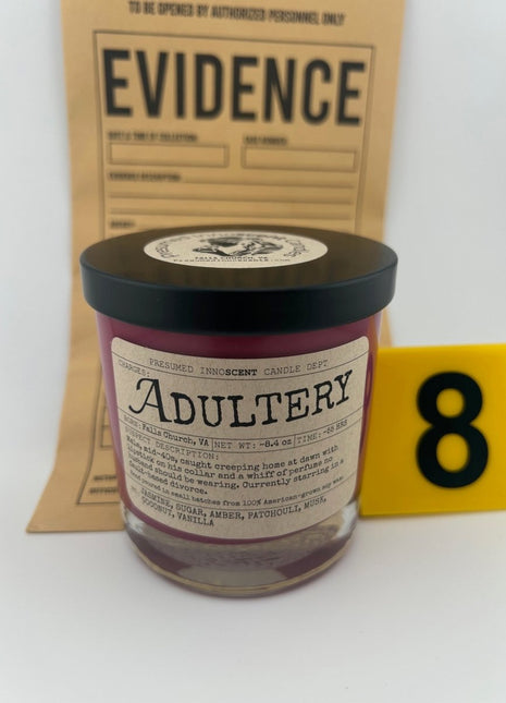 Adultery Scented Candle - Presumed InnoscentLarge | Old Fashioned Glass | 8.4 oz