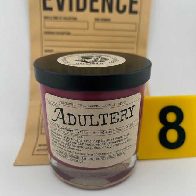 Adultery Scented Candle - Presumed InnoscentLarge | Old Fashioned Glass | 8.4 oz