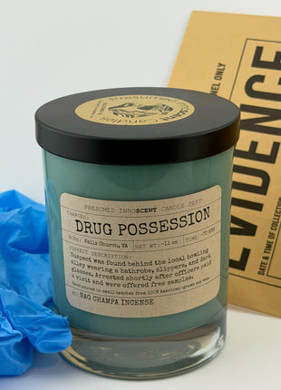 Drug Possession Scented Candle - Presumed Innoscent - Extra Large | Old Fashioned Glass | 11 oz