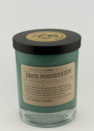 Drug Possession Scented Candle - Presumed Innoscent - Extra Large | Old Fashioned Glass | 11 oz
