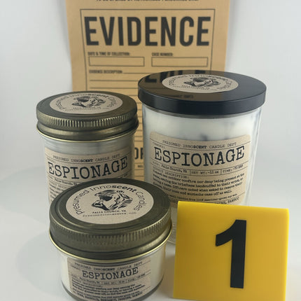 Espionage Scented Candle - group photo - Presumed Innoscent