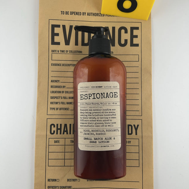 Espionage Aloe & Shea Lotion - 8 oz - Presumed Innoscent