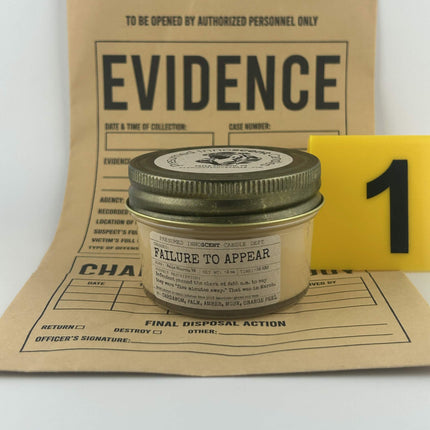 Failure to Appear Scented Candle - Presumed Innoscent