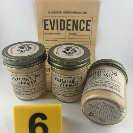 Failure to Appear Scented Candle - Presumed Innoscent