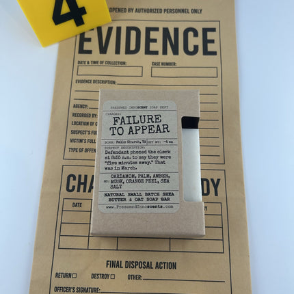 Failure to Appear Soap Bar - Presumed Innoscent
