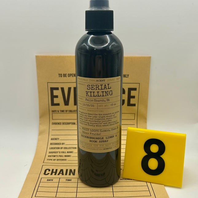 Serial Killing Room Spray 8 oz - Presumed Innoscent