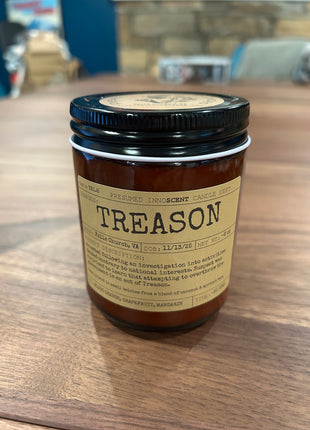 Treason Scented Candle Small | Squat Jelly Jar | 3 oz - Presumed Innoscent