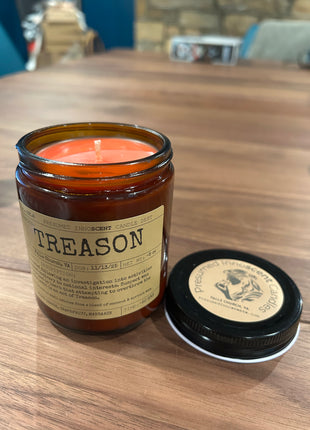 Treason Scented Candle Small | Squat Jelly Jar | 3 oz - Presumed Innoscent