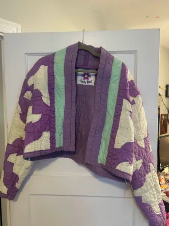 Purple and Teal Quilt Coat (M)