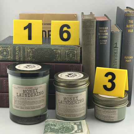 Money Laundering Scented Candle - all three sizes - Presumed Innoscent