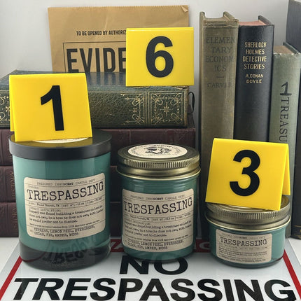 Trespassing Scented Candle 11 oz, 6.5 oz and 3 oz - Presumed Innoscent