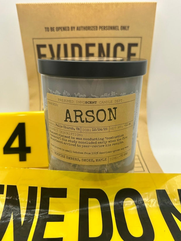 Arson Scented Candle Extra Large | Double Old Fashioned Glass | 11 oz - Presumed Innoscent