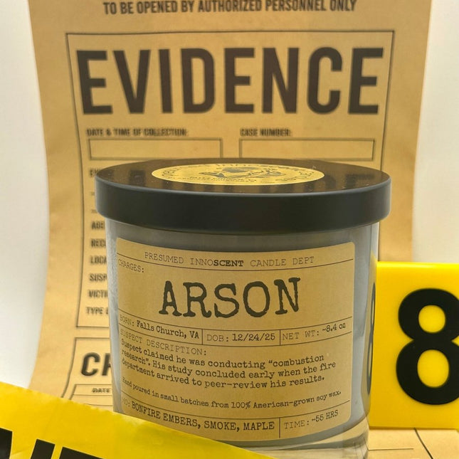 Arson Scented Candle Large | Old Fashioned Glass | 8.4 oz - Presumed Innoscent
