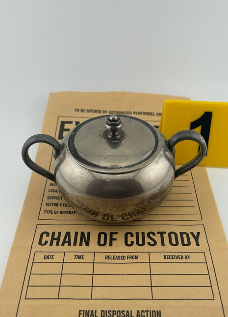 Arson Scented Candle - Vintage Silver - plated sugar bowl - Presumed Innoscent