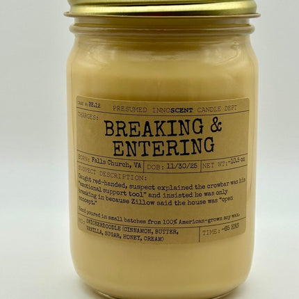 Breaking & Entering Scented Candle - Presumed Innoscent