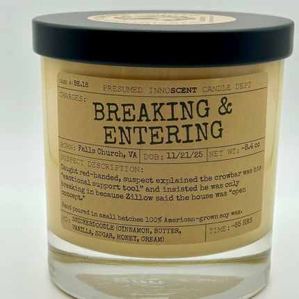 Breaking & Entering Scented Candle - Presumed Innoscent