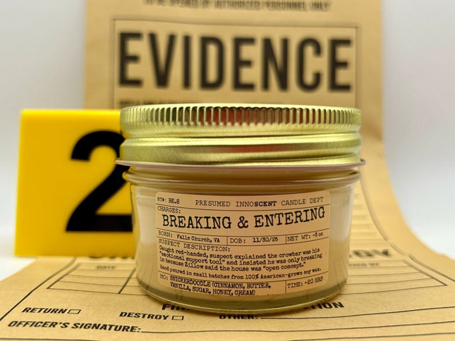 Breaking & Entering Scented Candle - Presumed Innoscent