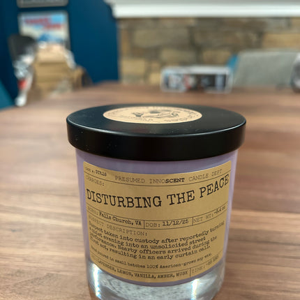 Disturbing the Peace Scented Candle Medium | Jelly Jar | 6.5 oz - Presumed Innoscent