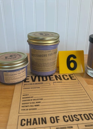 Disturbing the Peace Scented Candle Small | Squat Jelly Jar | 3 oz - Presumed Innoscent
