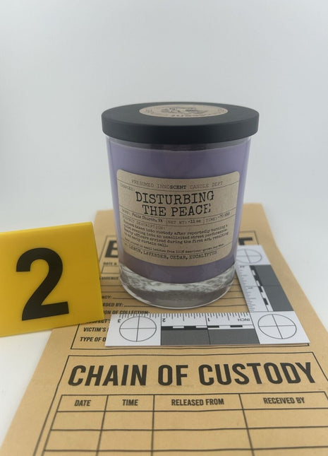 Disturbing the Peace Scented Candle Extra Large | Double Old Fashioned Glass | 11 oz - Presumed Innoscent
