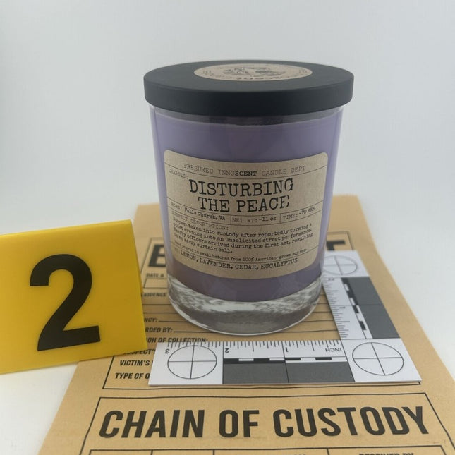 Disturbing the Peace Scented Candle Extra Large | Double Old Fashioned Glass | 11 oz - Presumed Innoscent