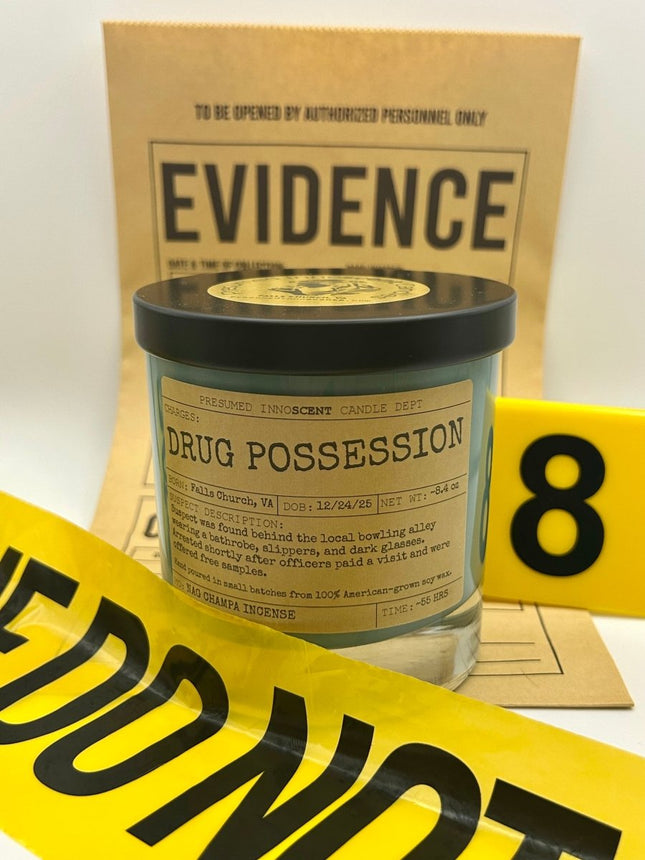 Drug Possession Scented Candle - Presumed Innoscent -
