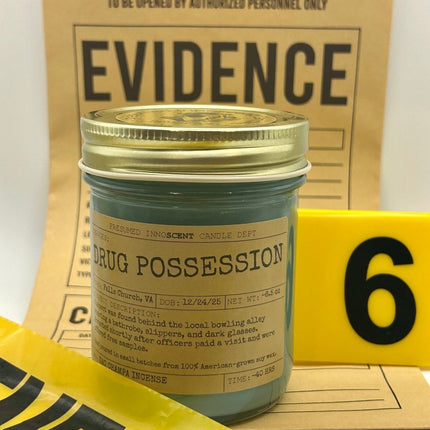 Drug Possession Scented Candle - Presumed Innoscent - Medium | Jelly Jar | 6.5 oz