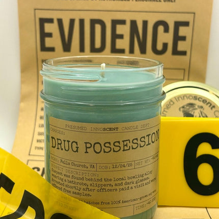 Drug Possession Scented Candle - Presumed Innoscent - Medium | Jelly Jar | 6.5 oz