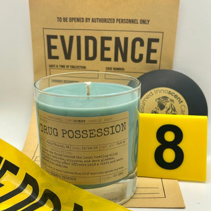 Drug Possession Scented Candle - Presumed Innoscent - Large | Old Fashioned Glass | 8.4 oz