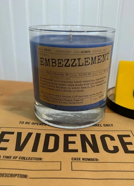 Embezzlement Scented Candle Large | Old Fashioned Glass | 8.4 oz - Presumed Innoscent