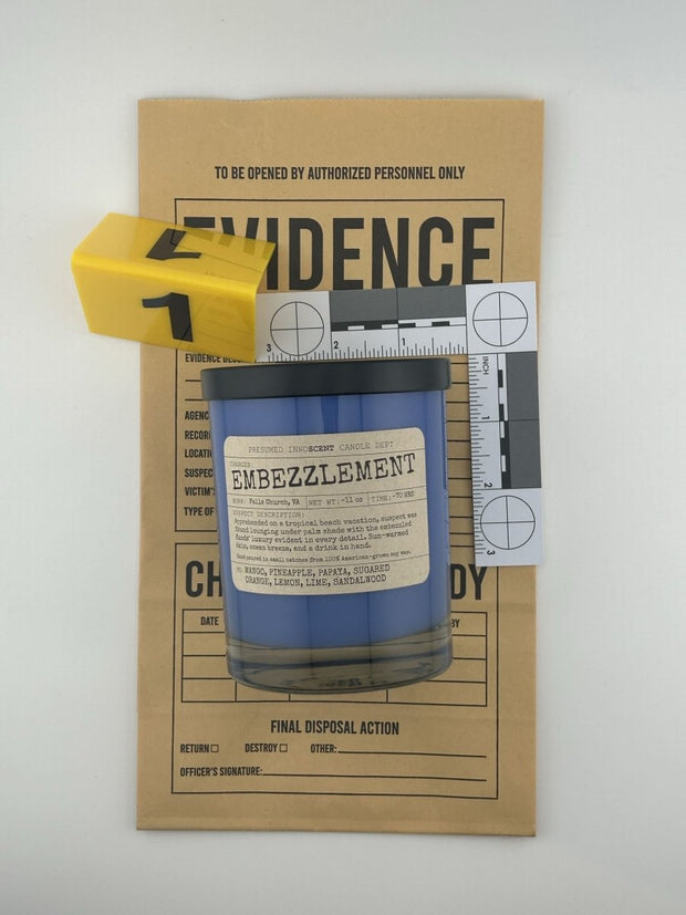 Embezzlement Scented Candle Extra Large | Double Old Fashioned Glass | 11 oz - Presumed Innoscent