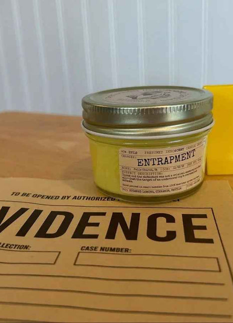 Entrapment Scented Candle Small | Squat Jelly Jar | 3 oz - Presumed Innoscent