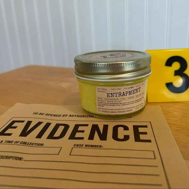 Entrapment Scented Candle Small | Squat Jelly Jar | 3 oz - Presumed Innoscent