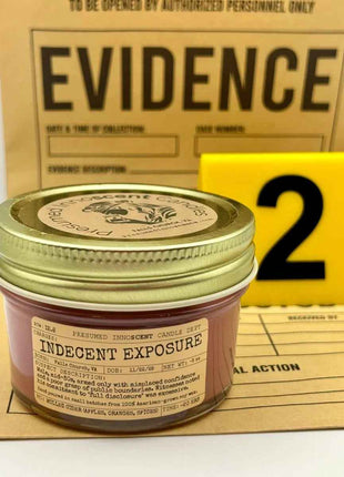 Indecent Exposure Scented Candle Small | Squat Jelly Jar | 3 oz - Presumed Innoscent