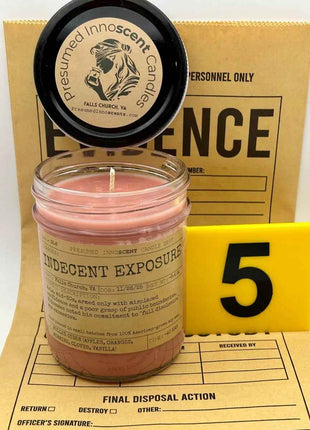 Indecent Exposure Scented Candle Small | Squat Jelly Jar | 3 oz - Presumed Innoscent