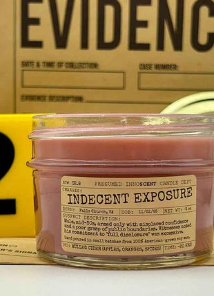 Indecent Exposure Scented Candle Small | Squat Jelly Jar | 3 oz - Presumed Innoscent