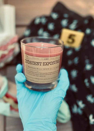 Indecent Exposure Scented Candle Small | Squat Jelly Jar | 3 oz - Presumed Innoscent