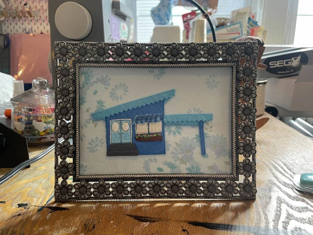 Mid - Century Modern Appliqué Houses - Presumed Innoscent