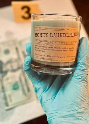 Money Laundering Scented Candle Small | Squat Jelly Jar | 3 oz - Presumed Innoscent