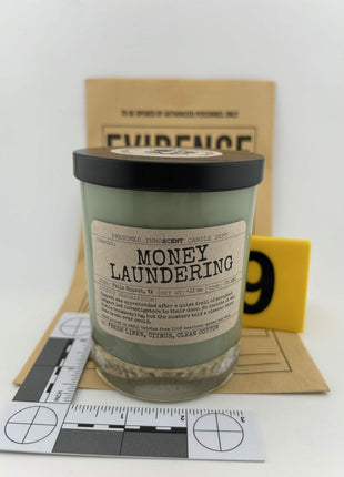 Money Laundering Scented Candle Extra Large | Double Old Fashioned Glass | 11 oz - Presumed Innoscent