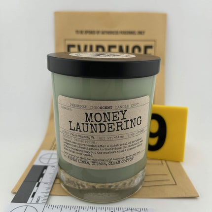 Money Laundering Scented Candle Extra Large | Double Old Fashioned Glass | 11 oz - Presumed Innoscent