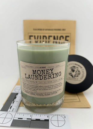 Money Laundering Scented Candle Extra Large | Double Old Fashioned Glass | 11 oz - Presumed Innoscent