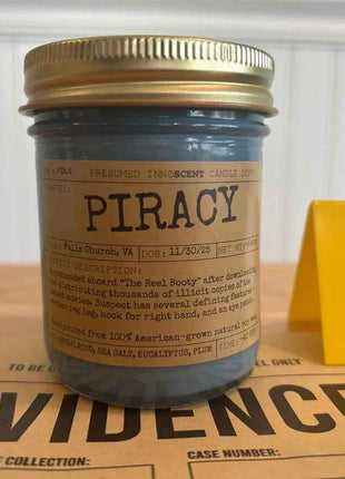 Piracy Scented Candle Small | Squat Jelly Jar | 3 oz - Presumed Innoscent