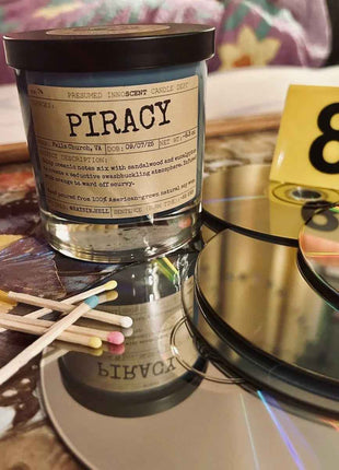 Piracy Scented Candle Small | Squat Jelly Jar | 3 oz - Presumed Innoscent