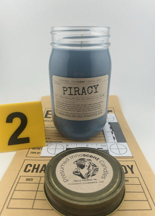 Piracy Scented Candle [CLEARANCE] Extra Large | Mayo Jar | 13.4 oz - Presumed Innoscent