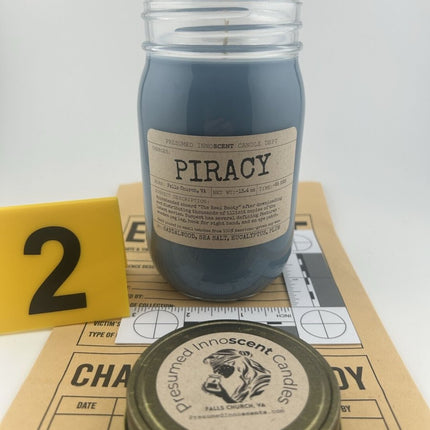 Piracy Scented Candle [CLEARANCE] Extra Large | Mayo Jar | 13.4 oz - Presumed Innoscent